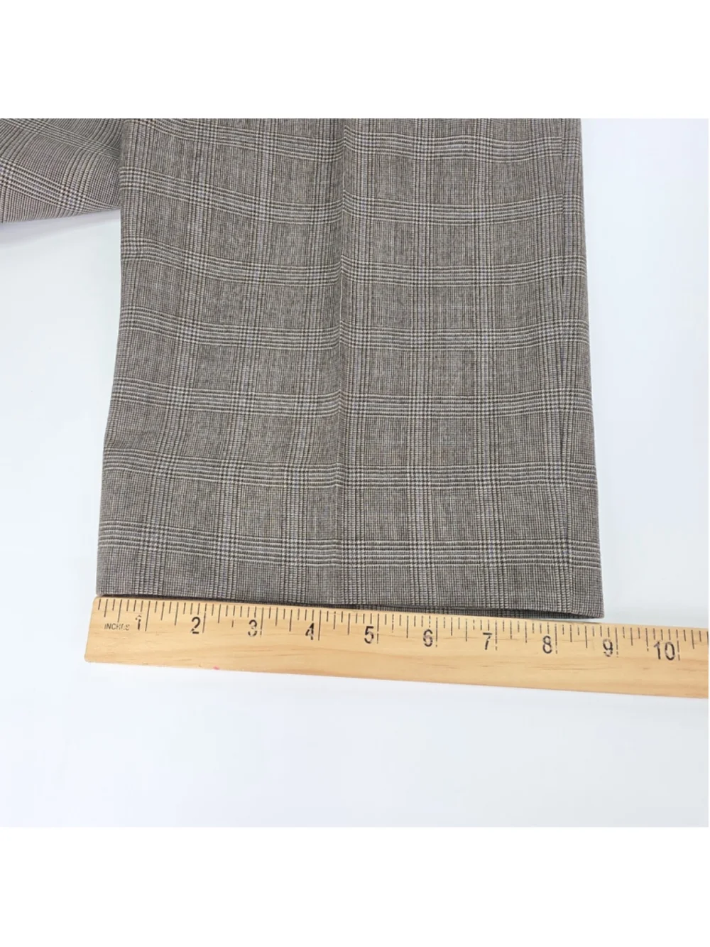 Brooks Brothers 1818 Madison Dress Pants Mens 35x29 Brown Glen Plaid 100% Wool
